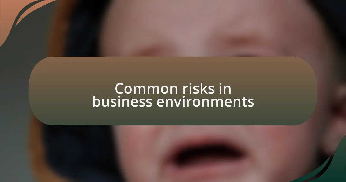 Common risks in business environments