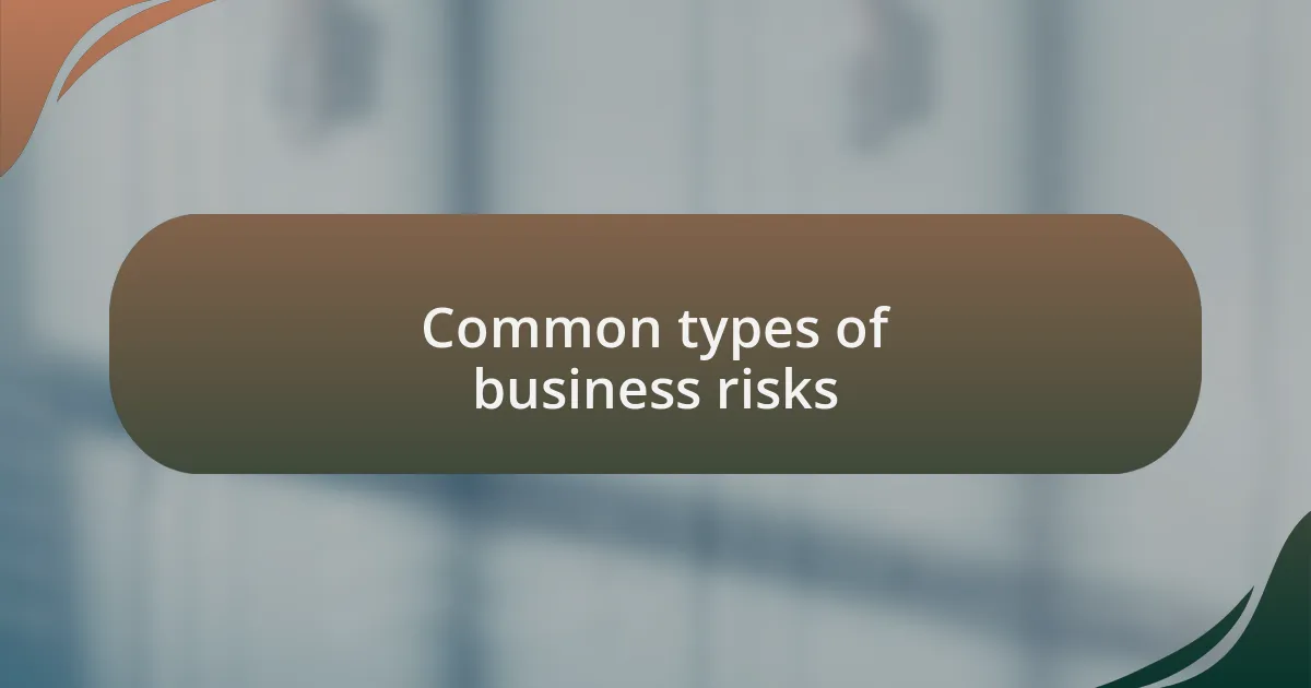 Common types of business risks