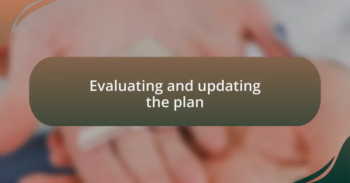 Evaluating and updating the plan