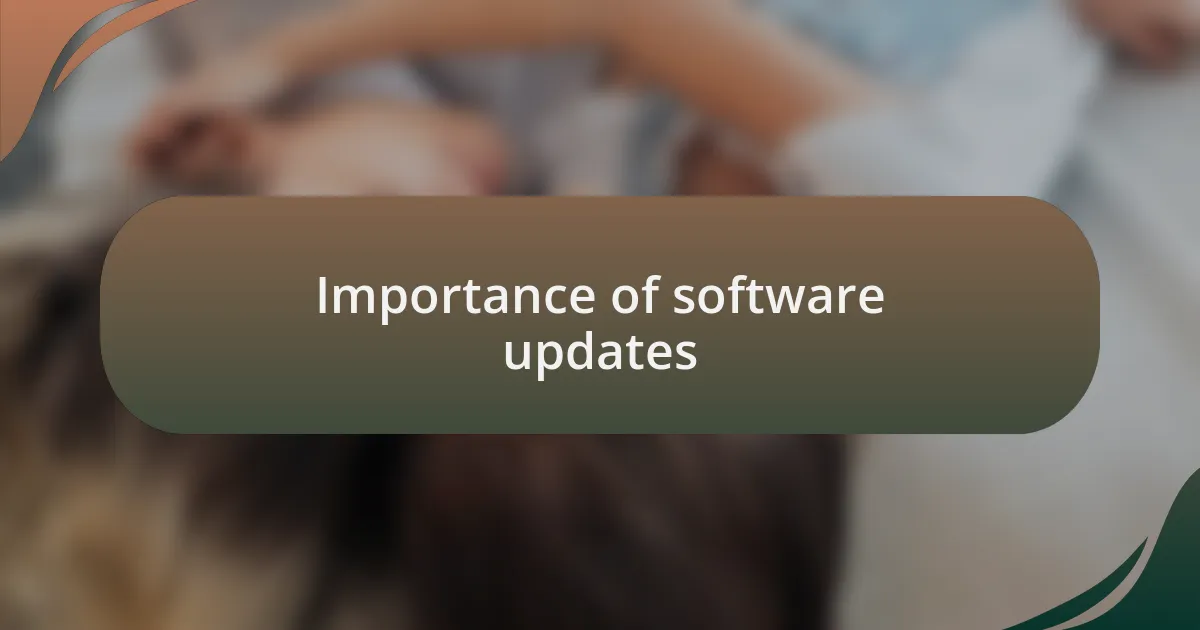 Importance of software updates