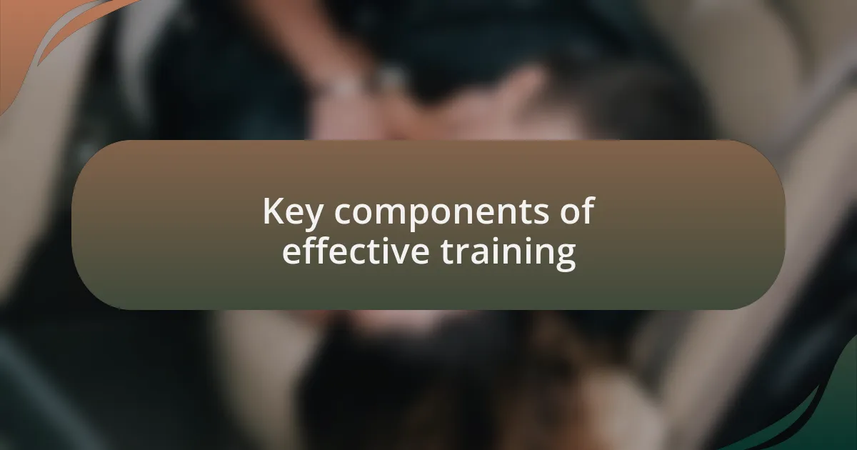 Key components of effective training