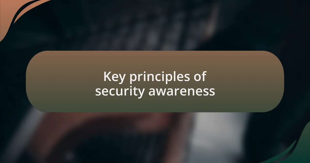 Key principles of security awareness