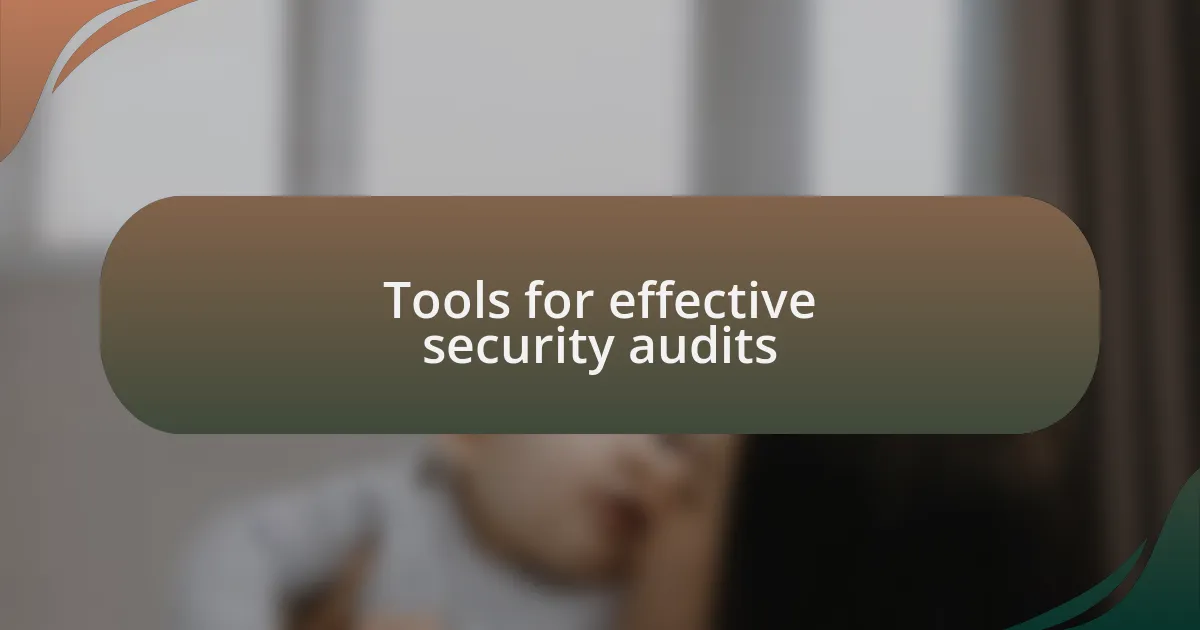 Tools for effective security audits